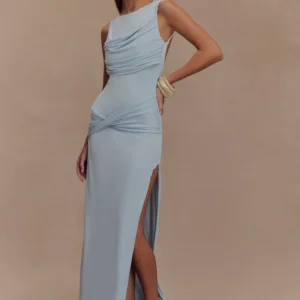 MESHKI - Henley Slinky Drape Maxi Dress - Size Small